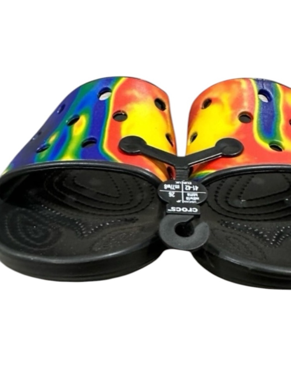 CROCS Classic Tie Dye Slides Sandals for Men Size 8 or Women Size 10. - Picture 2 of 9